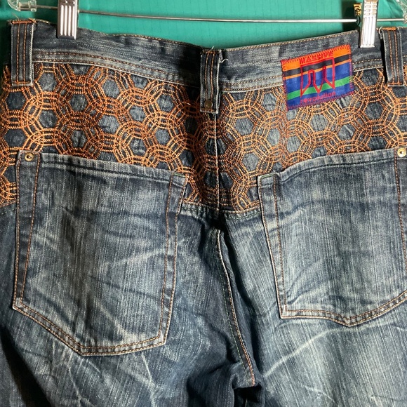 Y2K Massive Revolution Mens 36x34 Baggy Wide Grunge Skater Hip Hop Jeans - Picture 3 of 7